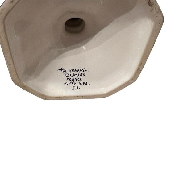 Vintage Herriot Quimper Porcelain Set of 2 Candlestick Holders France 5.75” - Picture 6 of 7